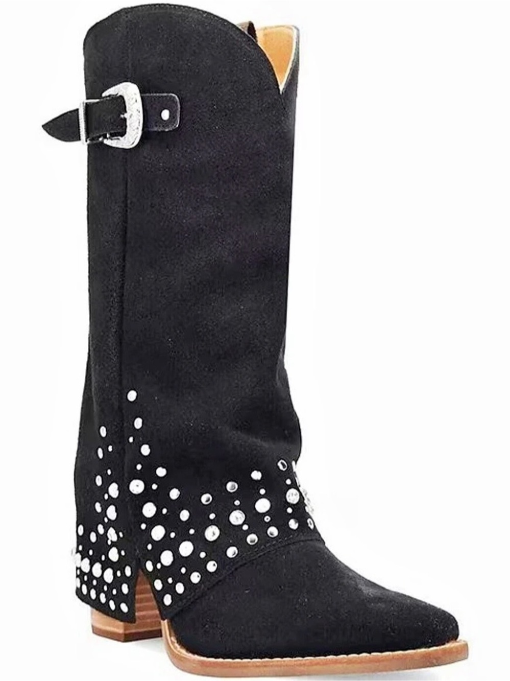 Dingo Howlin' Honey Studded Western Heeled Boots Black US 8 NWT